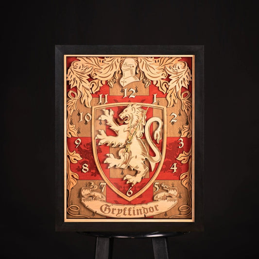 GRYFFINDOR 3D WALL CLOCK - ZeWood