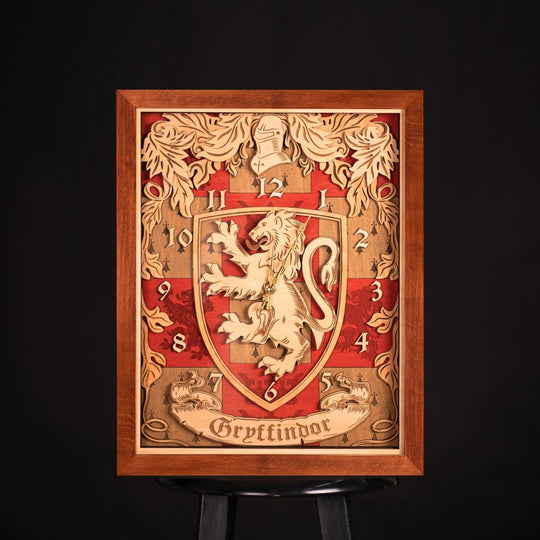 GRYFFINDOR 3D WALL CLOCK - ZeWood