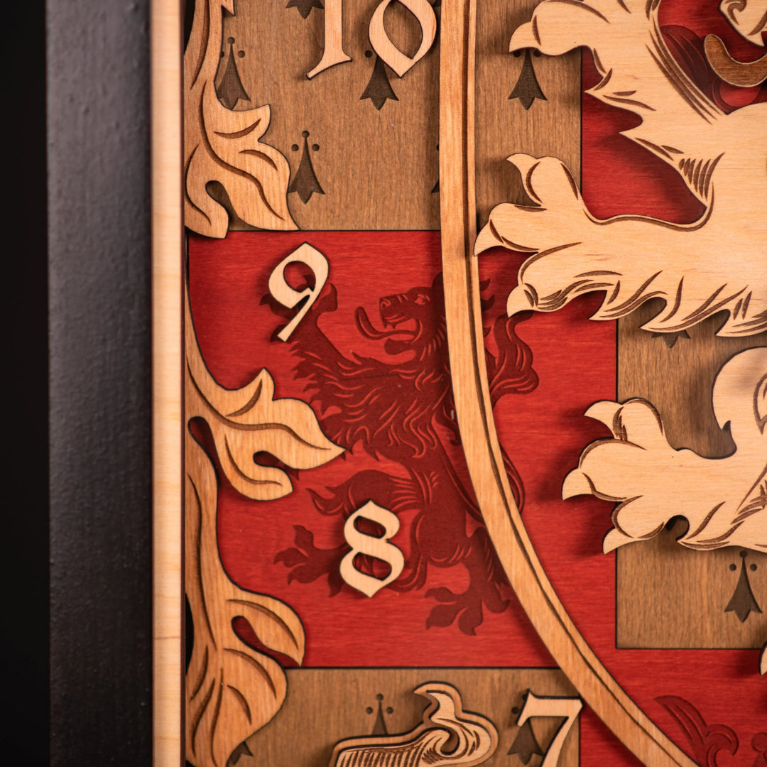 GRYFFINDOR 3D WALL CLOCK ZeWood Inc.