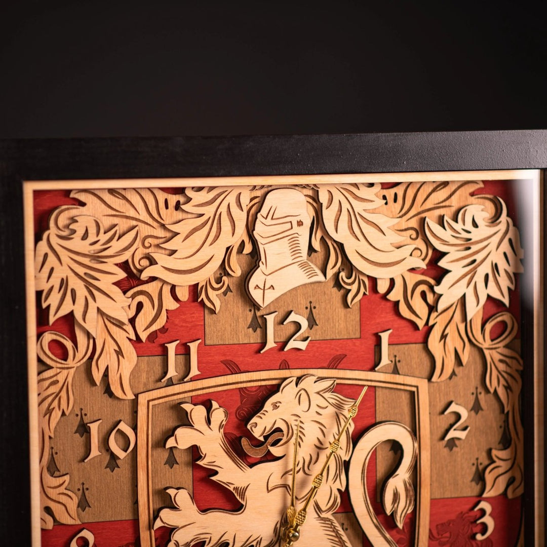 GRYFFINDOR 3D WALL CLOCK - ZeWood