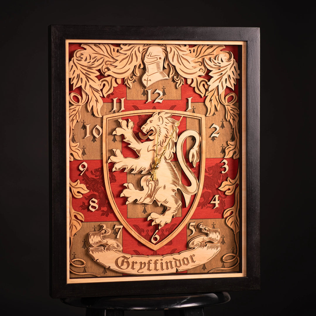 GRYFFINDOR 3D WALL CLOCK ZeWood Inc.