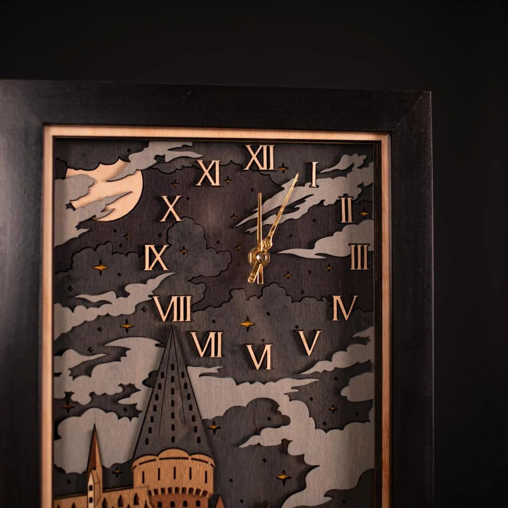 HOGWARTS 3D WALL CLOCK ZeWood Inc.