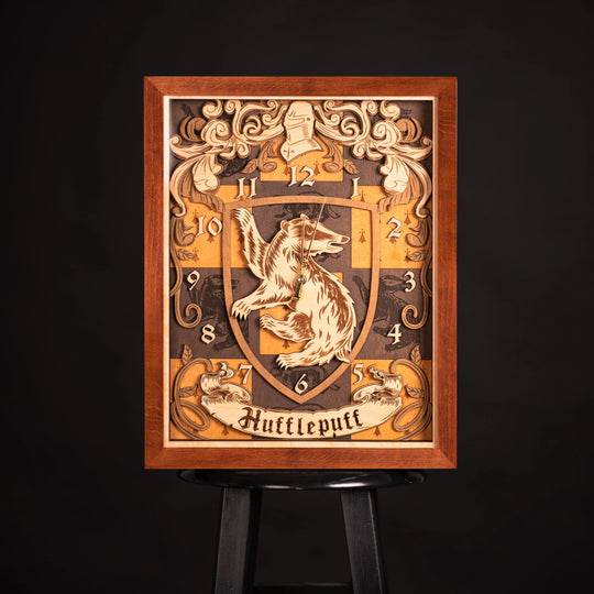 HUFFLEPUFF 3D WALL CLOCK ZeWood Inc.