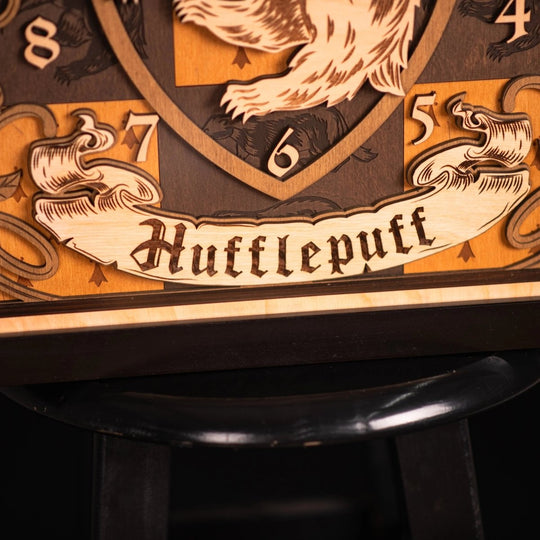 HUFFLEPUFF 3D WALL CLOCK - ZeWood