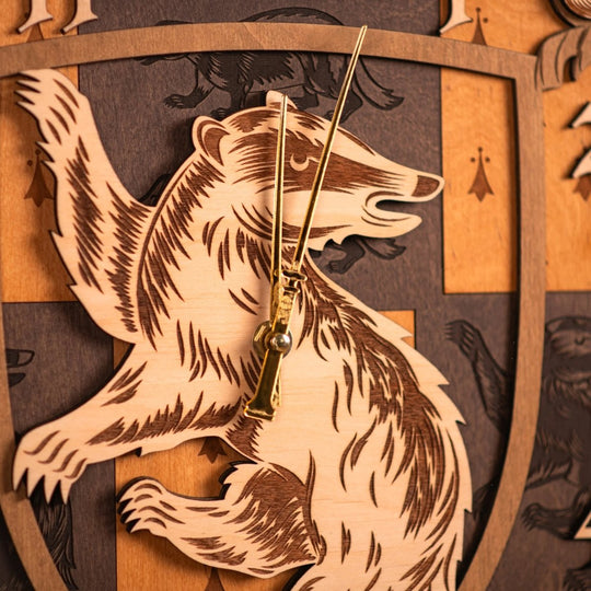 HUFFLEPUFF 3D WALL CLOCK - ZeWood