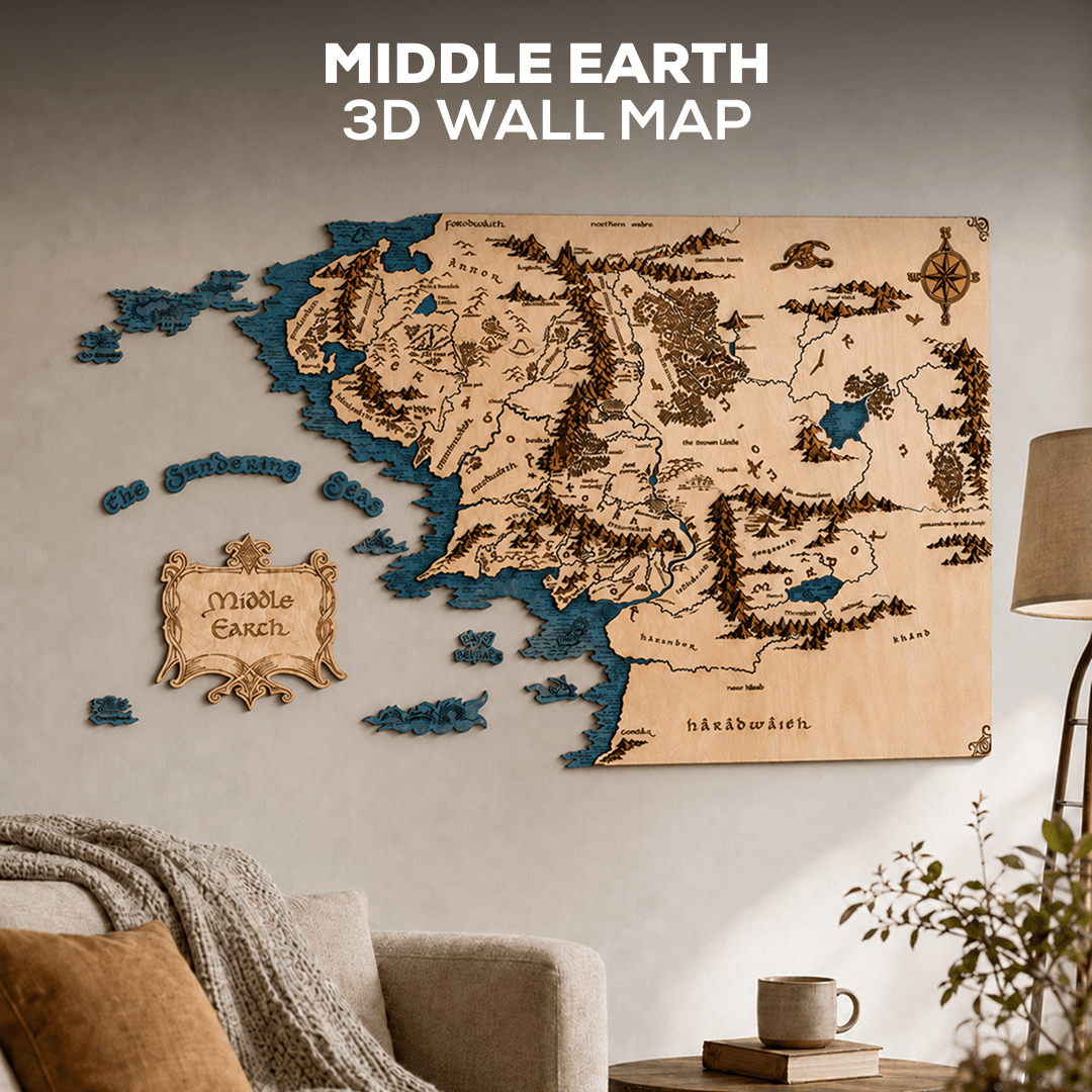 MIDDLE EARTH™ 3D WALL MAP - ZeWood