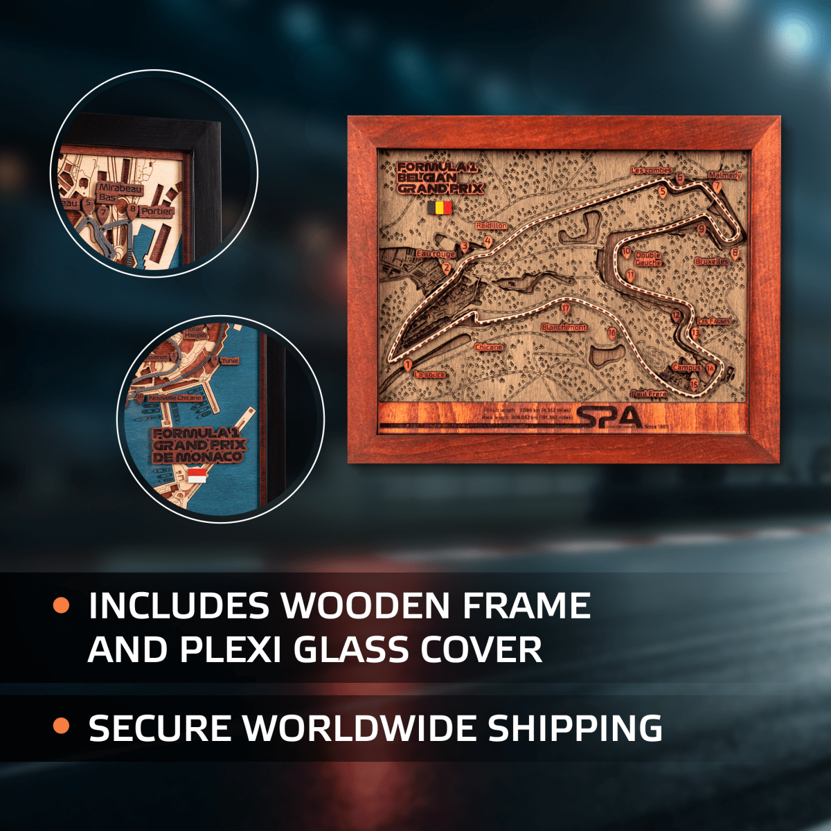 F1 CIRCUIT 3D WOOD MAP - ZeWood