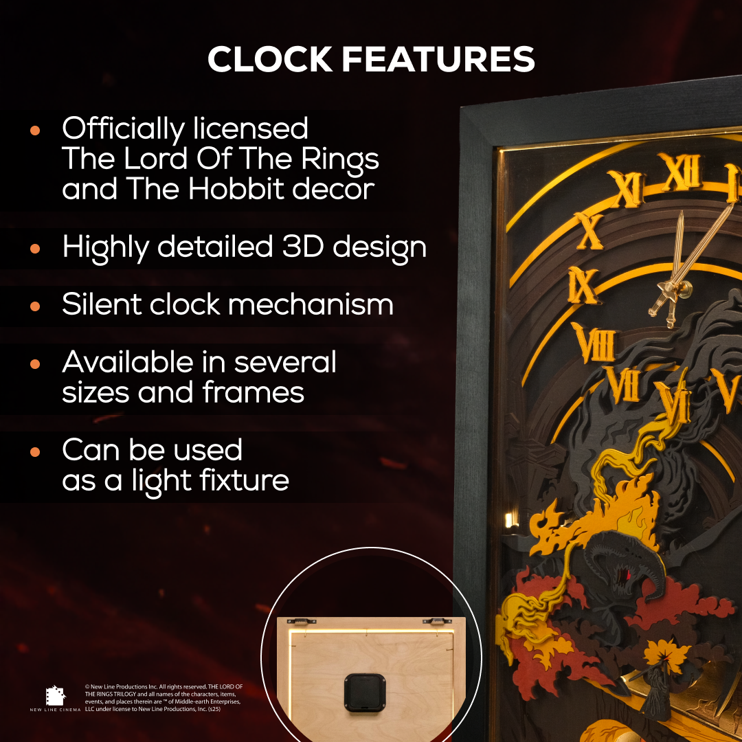 THE BALROG 3D WALL CLOCK WITH LIGHTING