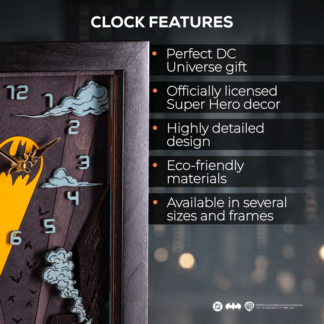 BATMAN™ NIGHT 3D WOOD CLOCK - ZeWood