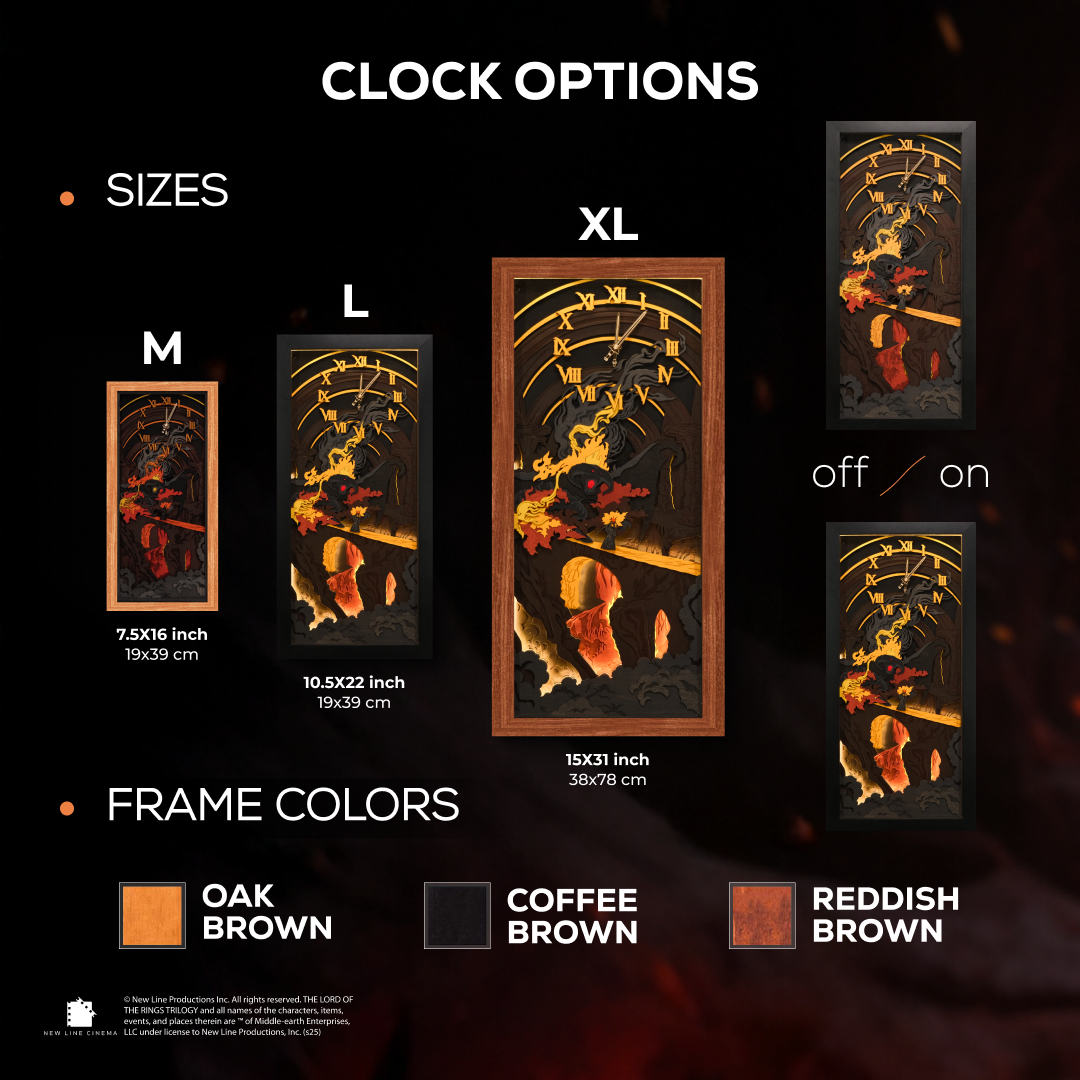 THE BALROG 3D WALL CLOCK WITH LIGHTING