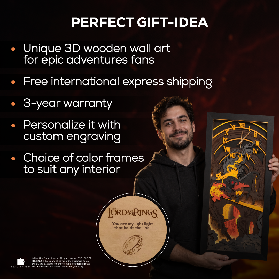 THE BALROG 3D WALL CLOCK WITH LIGHTING