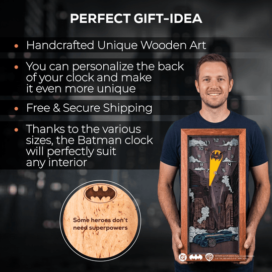 BATMAN™ NIGHT 3D WOOD CLOCK - ZeWood