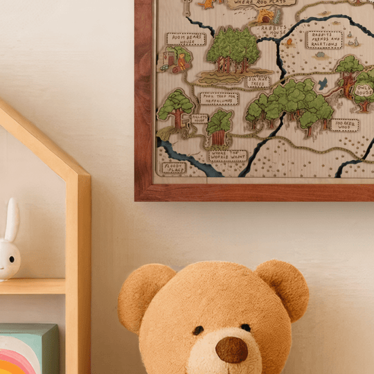WINNIE THE POOH 3D WOOD MAP - ZeWood