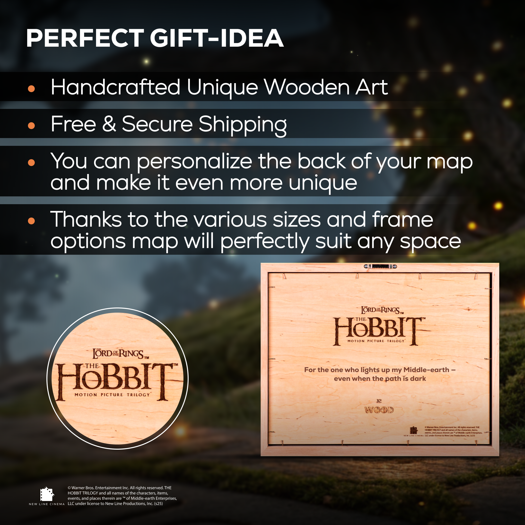 MIDDLE EARTH™ 3D WOOD MAP