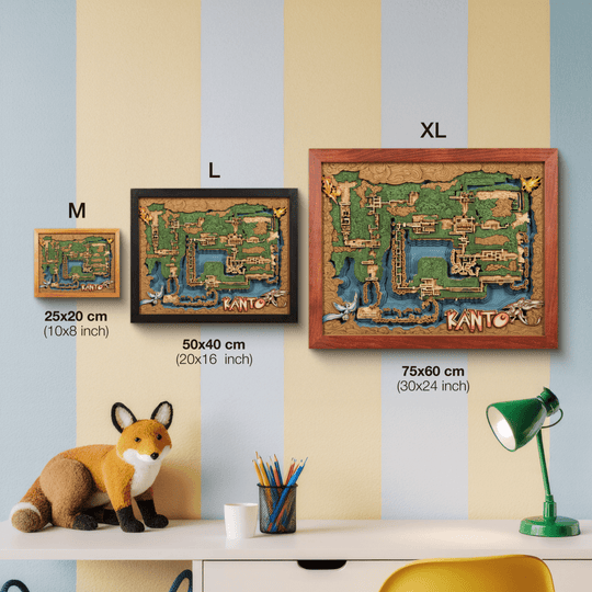 KANTO 3D WOOD MAP - ZeWood