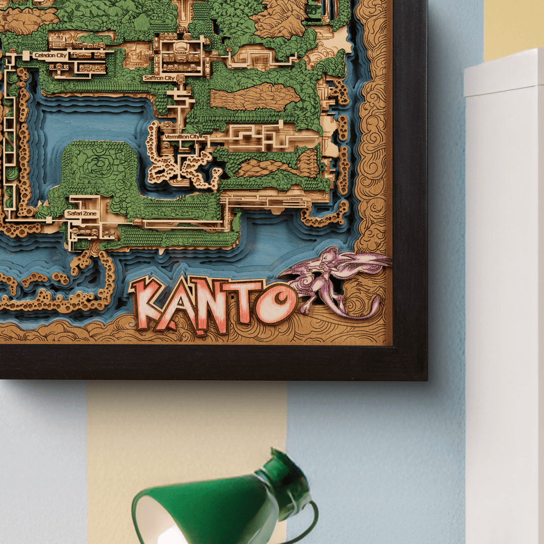 KANTO 3D WOOD MAP - ZeWood