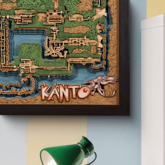 KANTO 3D WOOD MAP - ZeWood