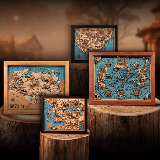 FANTASY WORLD 3D WOOD MAP - ZeWood