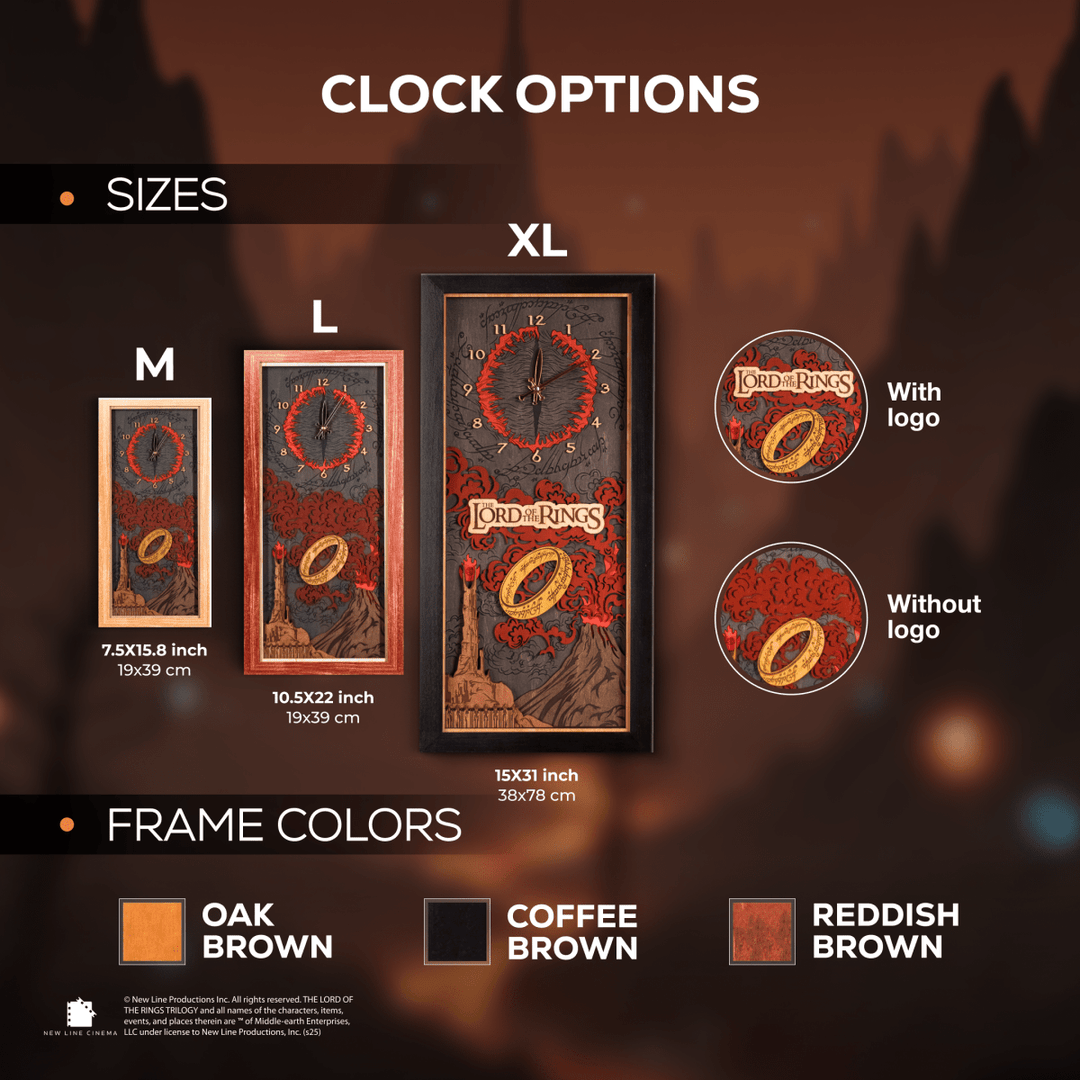THE LORD OF THE RINGS™ 3D WOOD WALL CLOCK - ZeWood