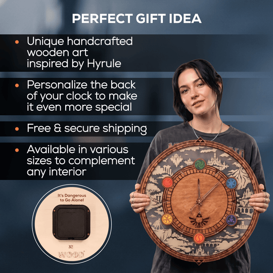 HYRULE ECHOES OF TIME WOODEN 3D WALL CLOCK - ZeWood