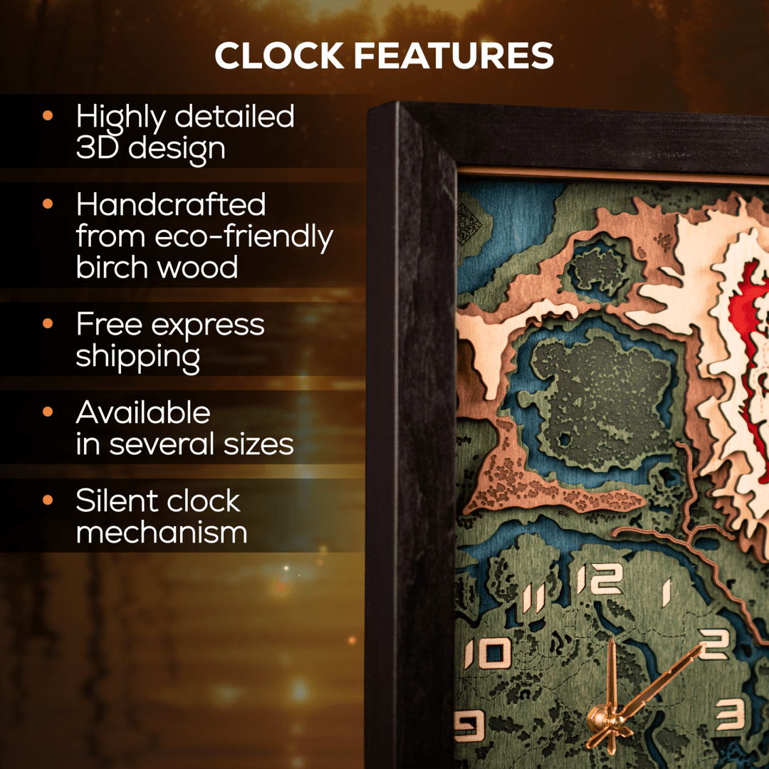 The Hyrule 3D Wall Clock – ZeWood The Hyrule 3D Wall Clock – ZeWood