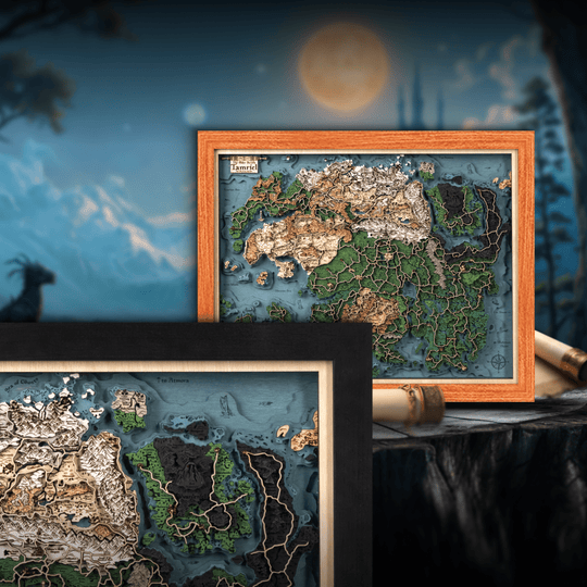 FANTASY WORLD 3D WOOD MAP - ZeWood