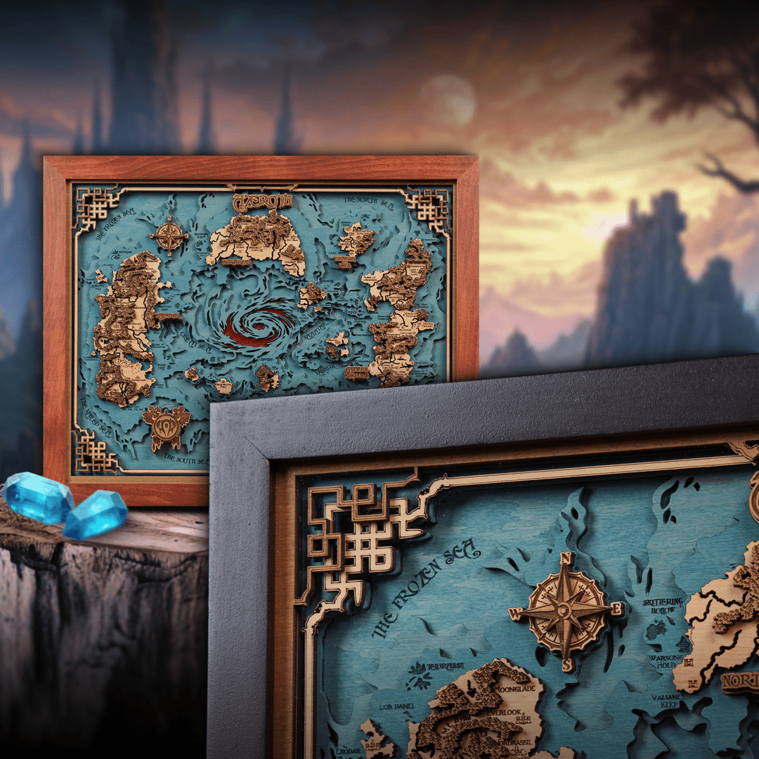 FANTASY WORLD 3D WOOD MAP - ZeWood