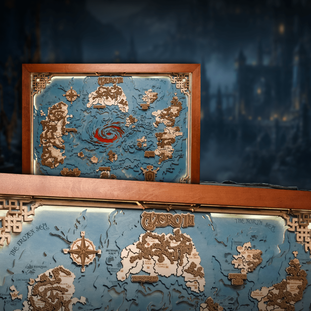 FANTASY WORLD 3D WOOD MAP - ZeWood