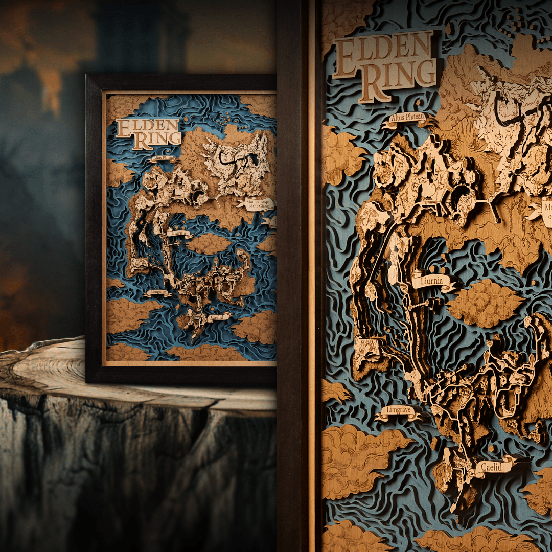 FANTASY WORLD 3D WOOD MAP - ZeWood