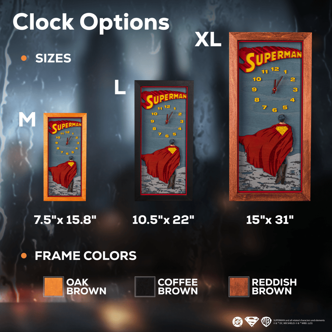 DC Universe Superman Clock: Bold, Inspirational Art – ZeWood DC Universe Superman Clock: Bold, Inspirational Art – ZeWood