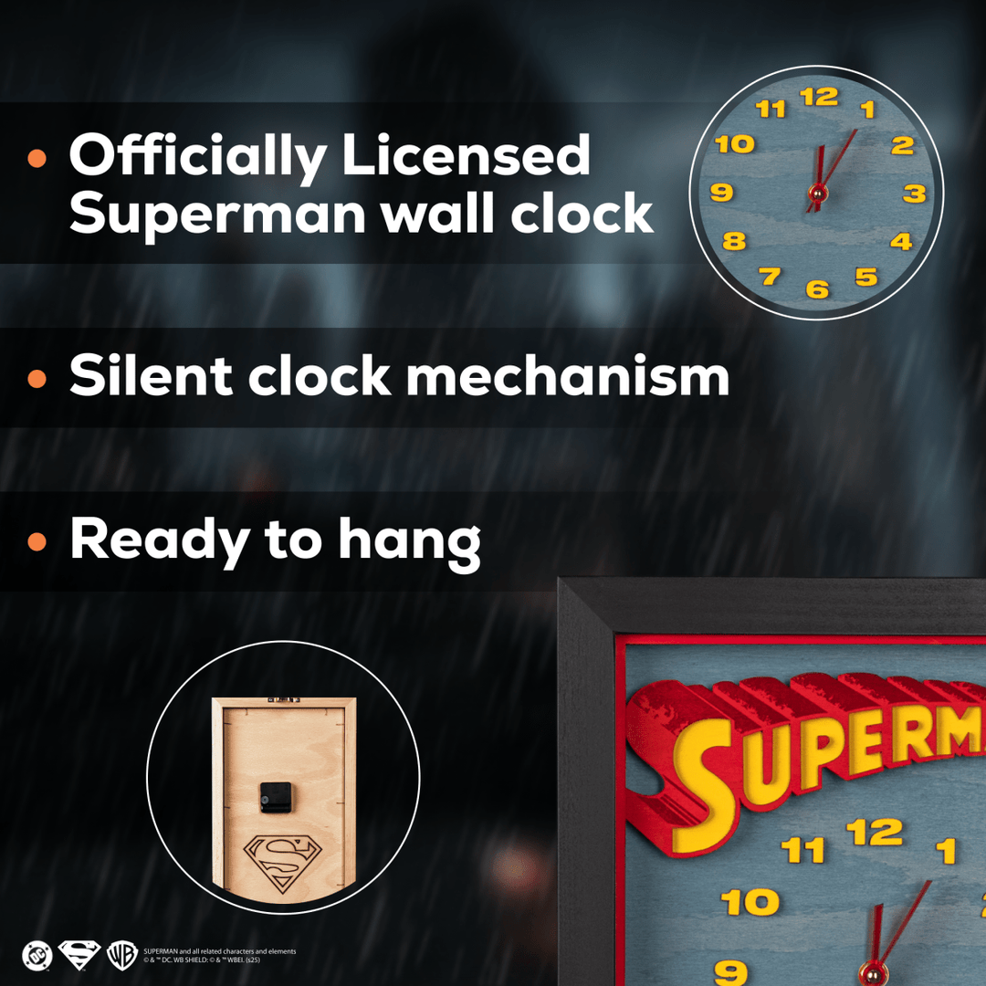 DC Universe Superman Clock: Bold, Inspirational Art – ZeWood DC Universe Superman Clock: Bold, Inspirational Art – ZeWood