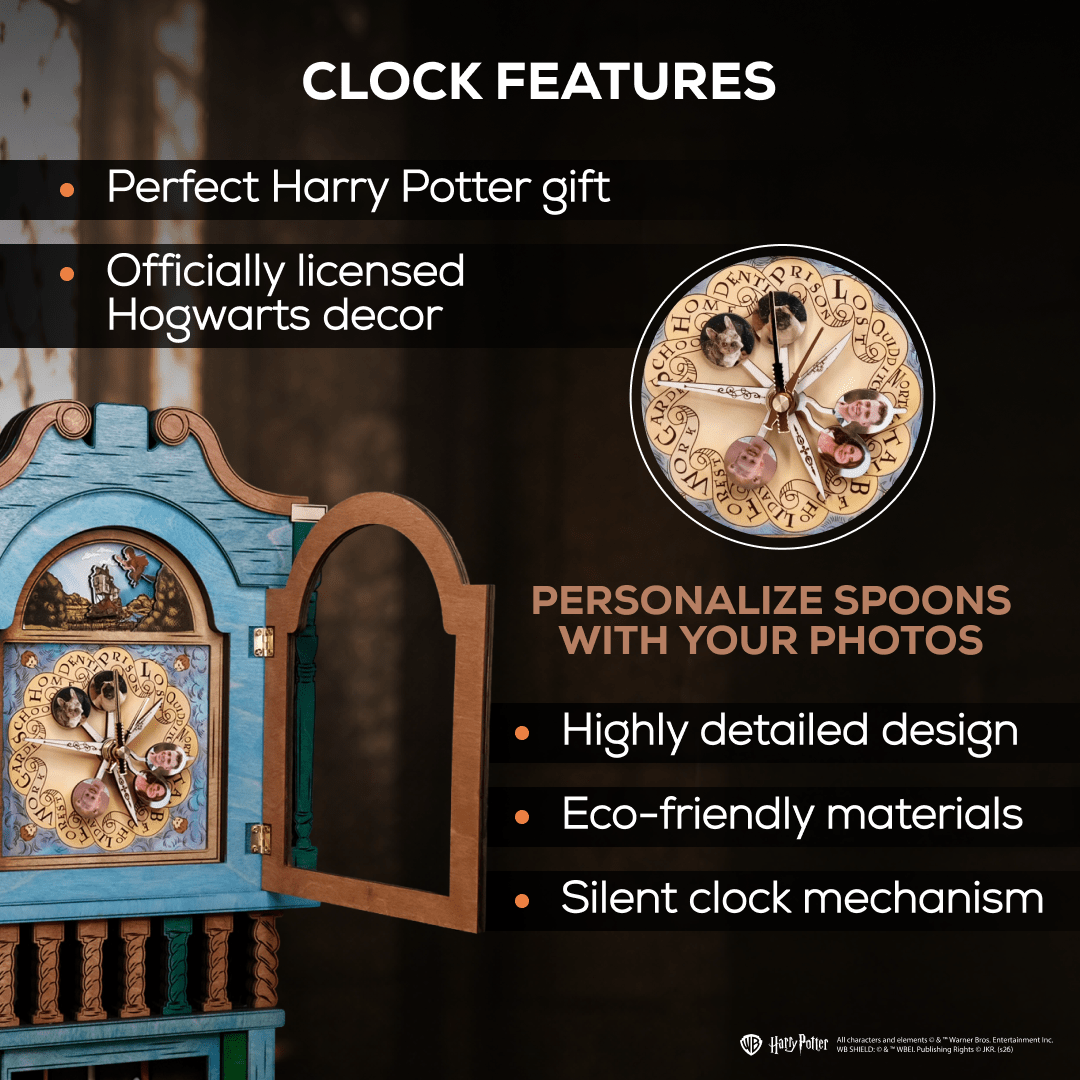 HANDCRAFTED WEASLEY™ MAGICAL 3D WOOD CLOCK - OFFICIALLY LICENSED - ZeWood