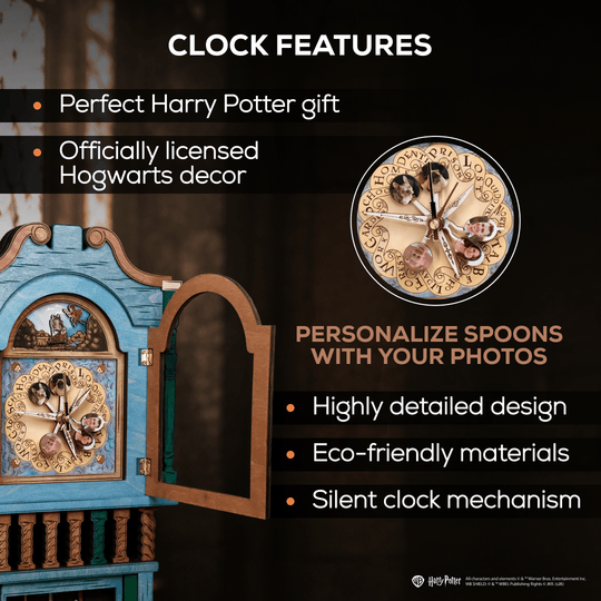 HANDCRAFTED WEASLEY™ MAGICAL 3D WOOD CLOCK - OFFICIALLY LICENSED - ZeWood