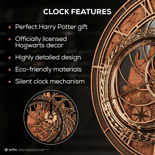 HANDCRAFTED HOGWARTS™ CLOCK TOWER 3D WALL CLOCK - OFFICIALLY LICENSED - HARRY POTTER - ZeWood