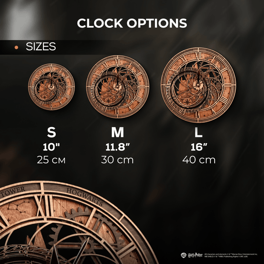HANDCRAFTED HOGWARTS™ CLOCK TOWER 3D WALL CLOCK - OFFICIALLY LICENSED - HARRY POTTER - ZeWood
