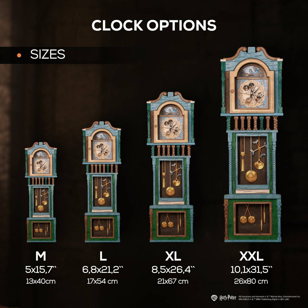 HANDCRAFTED WEASLEY™ MAGICAL 3D WOOD CLOCK - OFFICIALLY LICENSED - ZeWood
