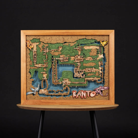 KANTO 3D WOOD MAP - ZeWood