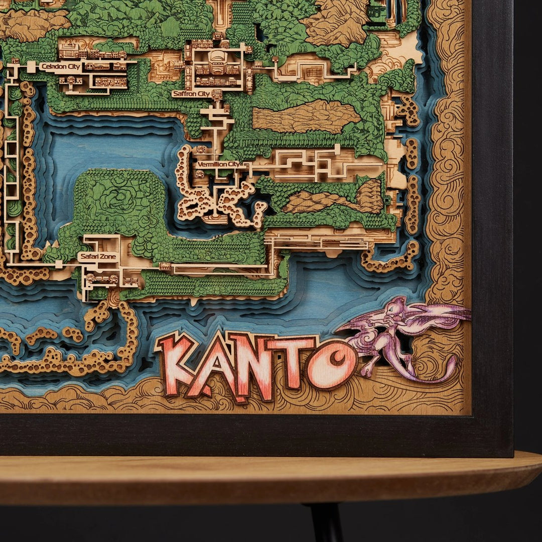 KANTO 3D WOOD MAP - ZeWood