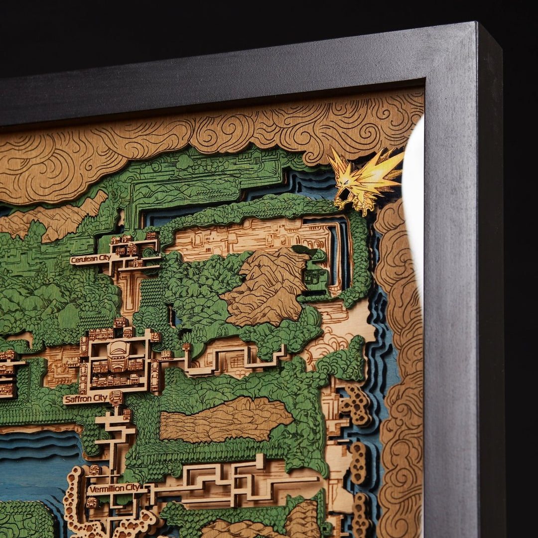 KANTO 3D WOOD MAP - ZeWood