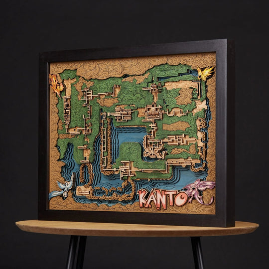 KANTO 3D WOOD MAP - ZeWood