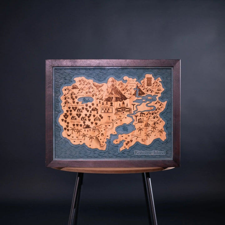 KOHOLINT ISLAND 3D WOOD MAP