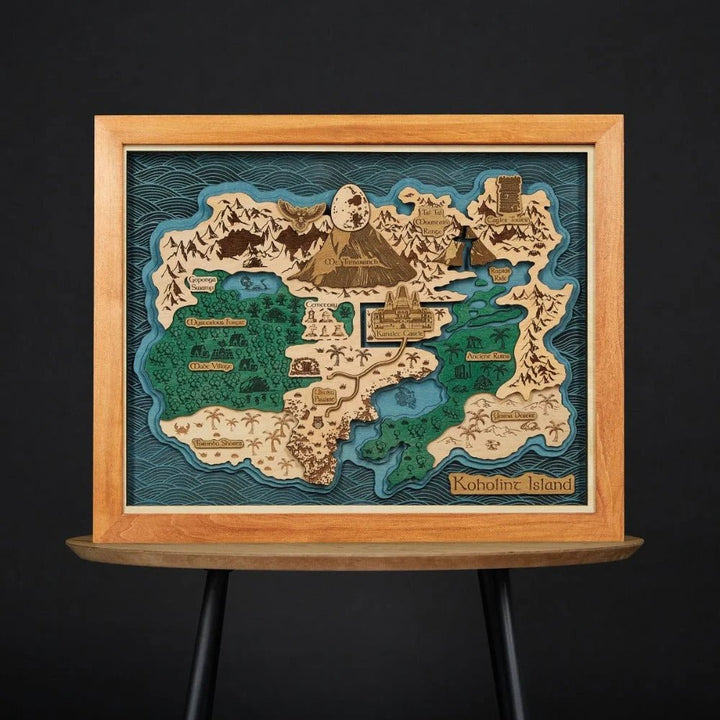 KOHOLINT ISLAND 3D WOOD MAP