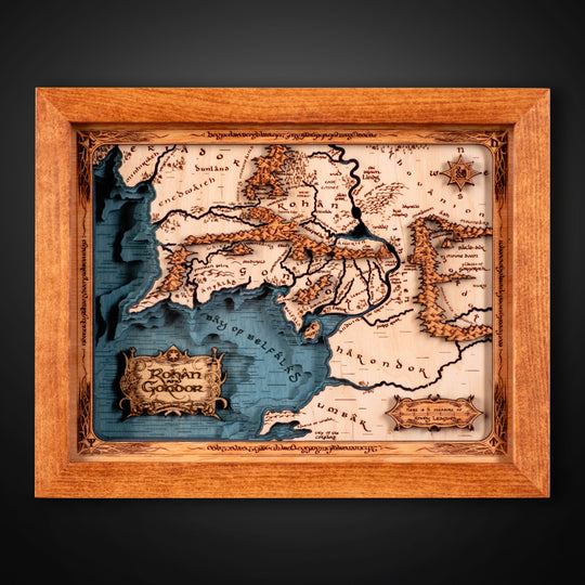 ROHAN AND GONDOR 3D WOOD MAP