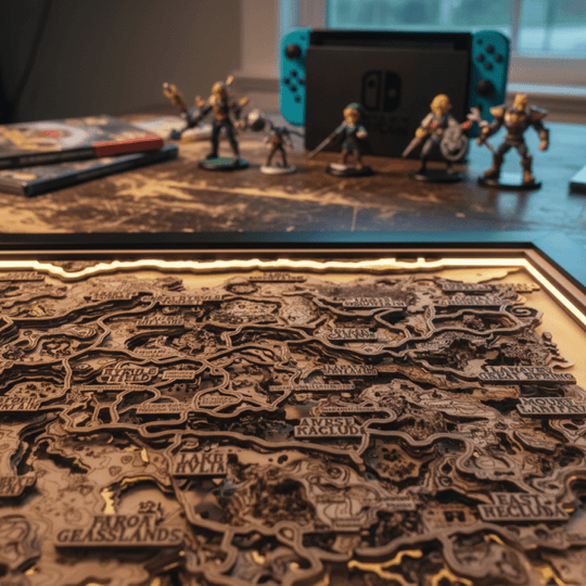THE HYRULE 3D WOOD MAP 2.0 NATURAL EDITION - ZeWood