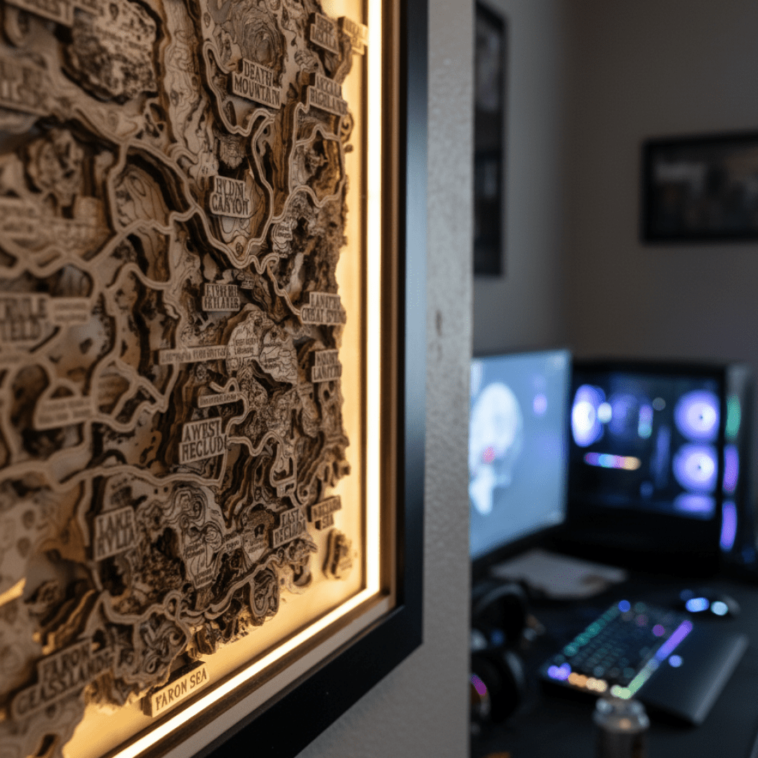 THE HYRULE 3D WOOD MAP 2.0 NATURAL EDITION - ZeWood