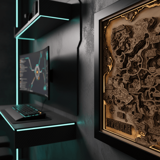 THE HYRULE 3D WOOD MAP 2.0 NATURAL EDITION - ZeWood