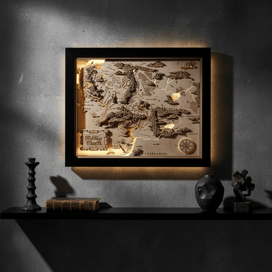 3D MIDDLE EARTH™ 3D WOOD MAP NATURAL EDITION - ZeWood