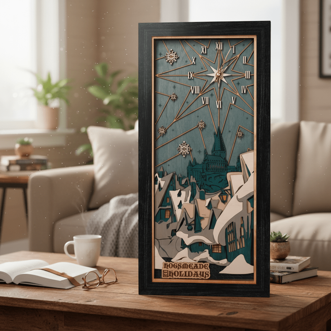HOGSMEADE™ HOLIDAYS 3D WALL CLOCK - ZeWood