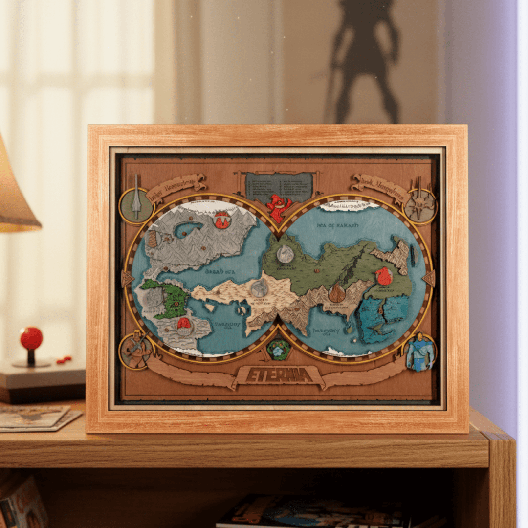 3D WOODEN MYSTIC REALMS MAP - ZeWood