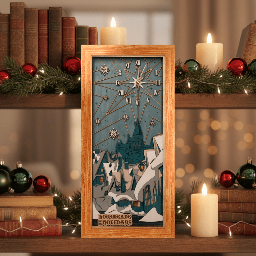 HOGSMEADE™ HOLIDAYS 3D WALL CLOCK - ZeWood